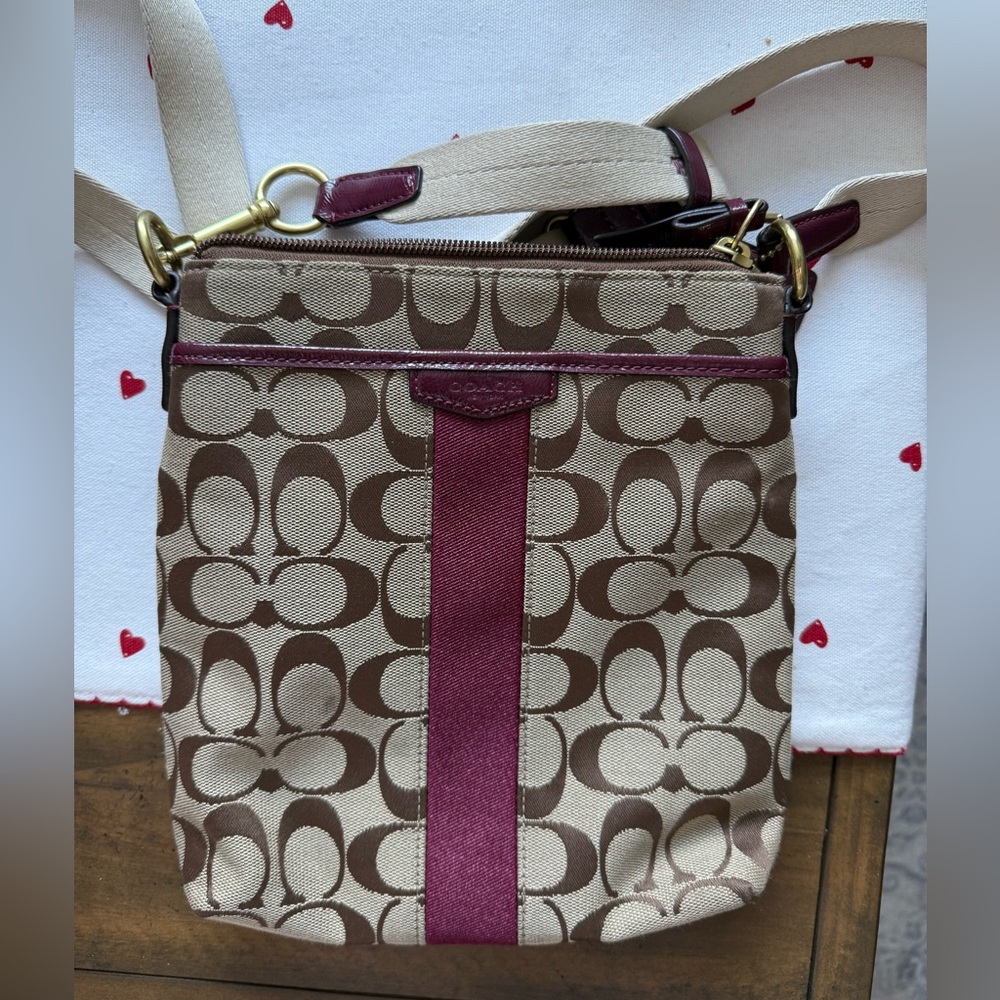 Coach Crossbody Bag - Brown and Burgundy